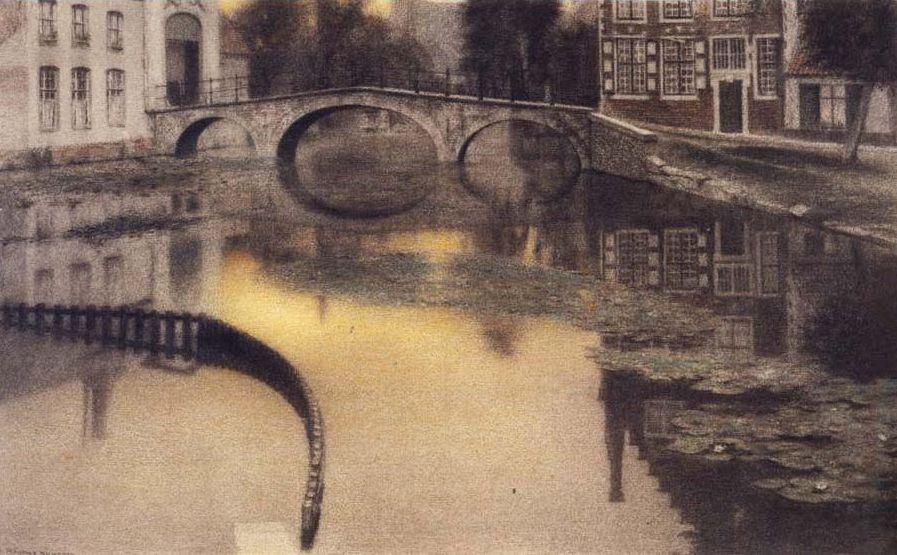 F. Khnopff, Souvenir de Bruges. L'entrée du béguinage.